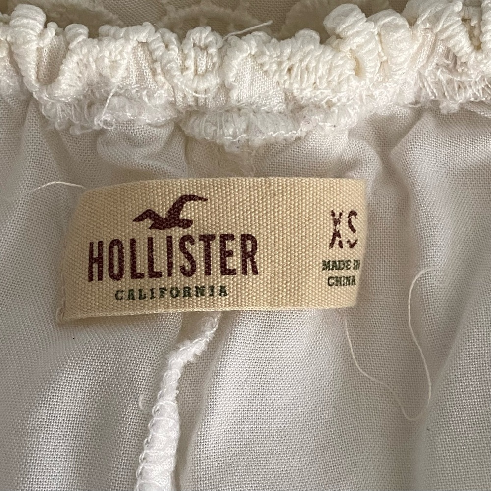 Hollister Co. High Neck Cut Out Back Crochet Lace White Dress Women's Size XS - Picture 12 of 14